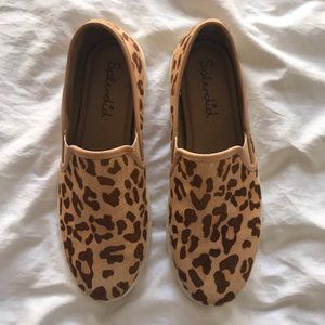 Splendid Seaside Leopard Leather Slip-On Sneaker 9M Womens-Like New!!